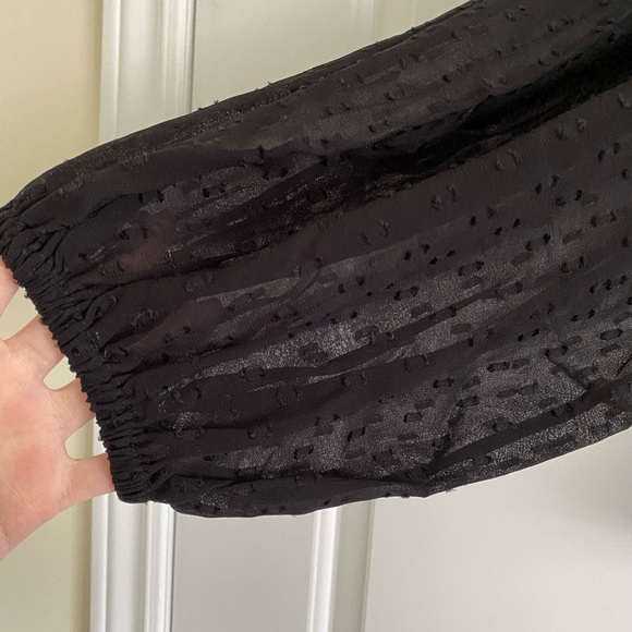 Sheer faux leather embroidered blouse - Picture 9 of 13